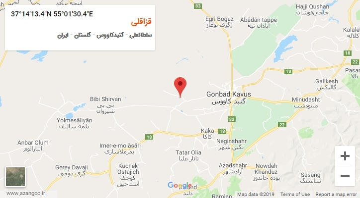 روستای قزاقلی بر روی نقشه