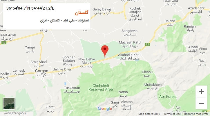 روستای گلستان بر روی نقشه