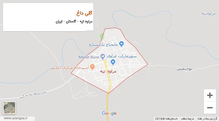 دهستان گلی داغ بر روی نقشه