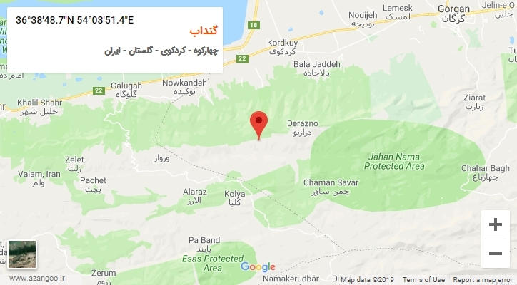 روستای گنداب بر روی نقشه