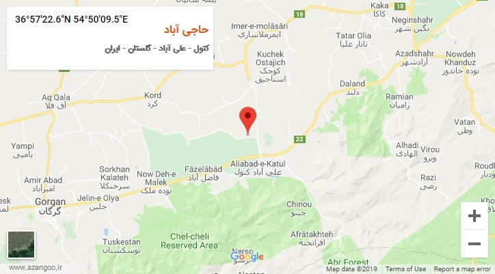 روستای حاجی آباد بر روی نقشه
