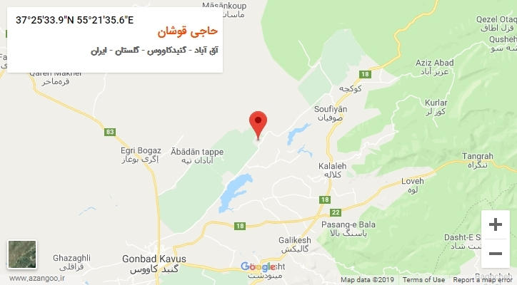 روستای حاجی قوشان بر روی نقشه