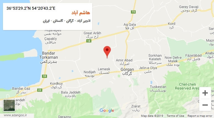 روستای هاشم آباد بر روی نقشه