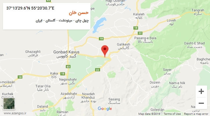 روستای حسن خان بر روی نقشه