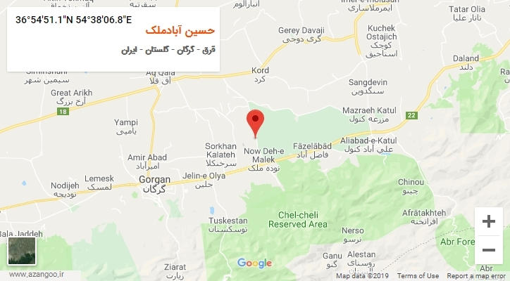 روستای حسین آبادملک بر روی نقشه