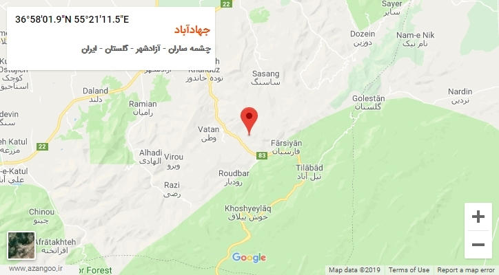روستای جهادآباد بر روی نقشه