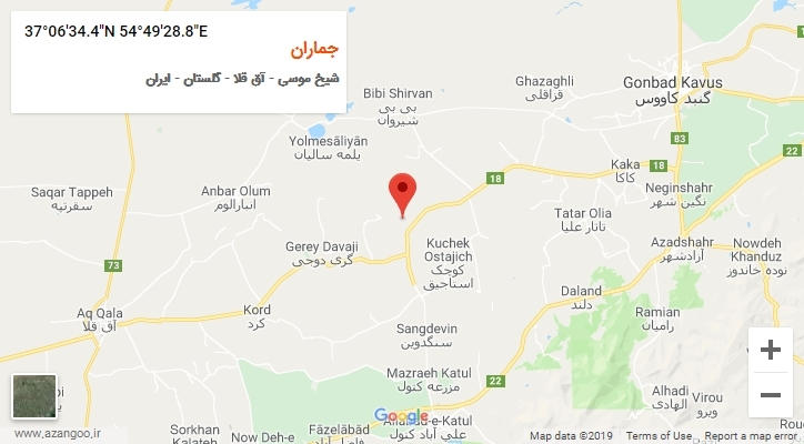 روستای جماران بر روی نقشه