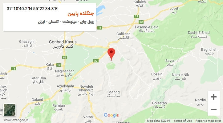 روستای جنگلده پایین بر روی نقشه