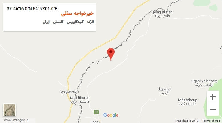 روستای خیرخواجه سفلی بر روی نقشه