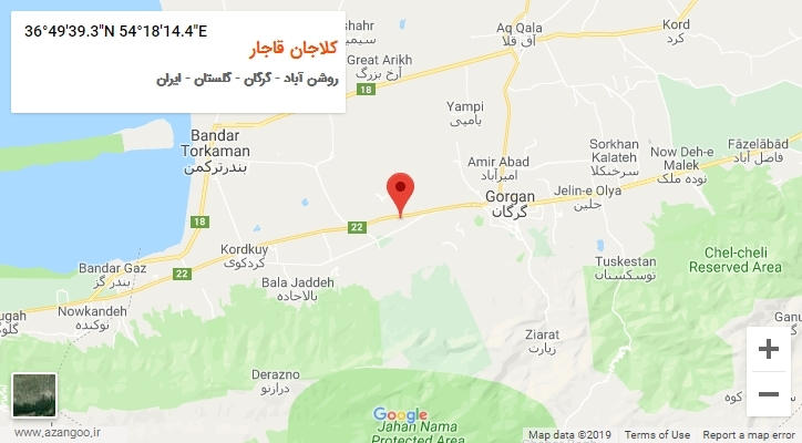 روستای کلاجان قاجار بر روی نقشه