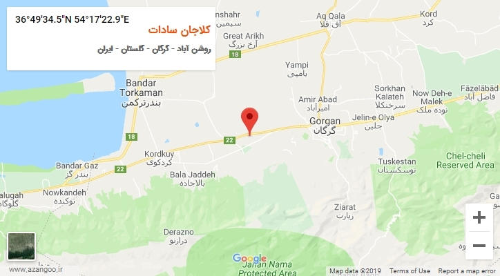 روستای کلاجان سادات بر روی نقشه