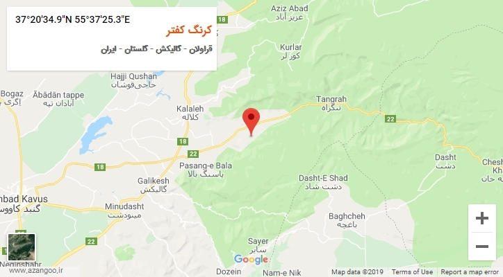 روستای کرنگ کفتر بر روی نقشه