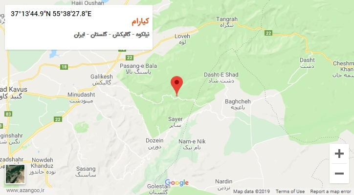 روستای کیارام بر روی نقشه