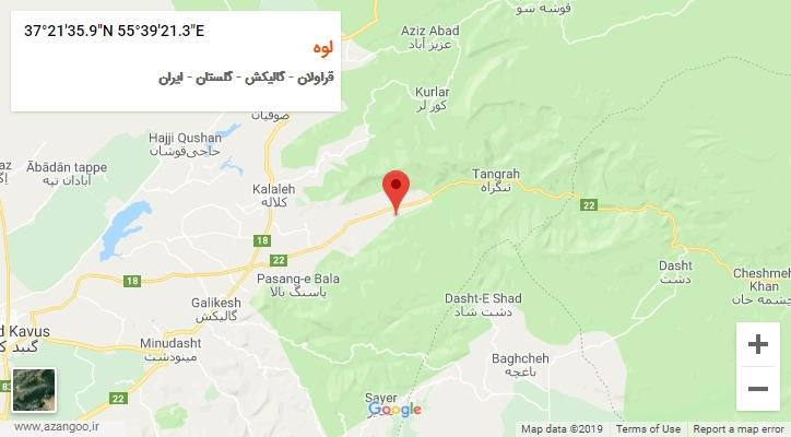 روستای لوه بر روی نقشه