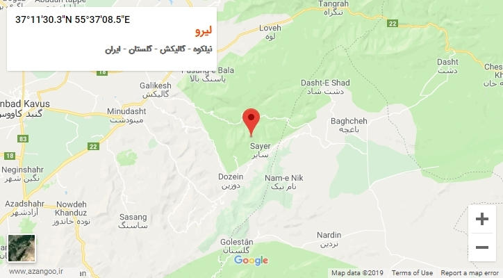 روستای لیرو بر روی نقشه