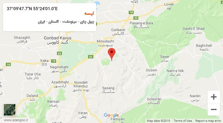 روستای لیسه بر روی نقشه