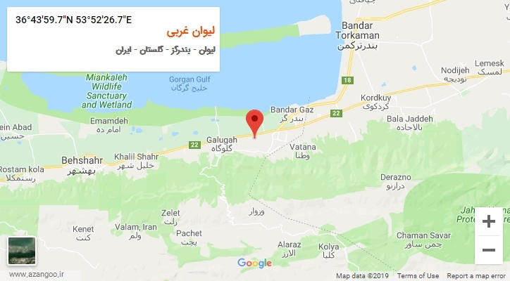 روستای لیوان غربی بر روی نقشه