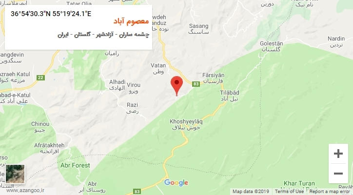 روستای معصوم آباد بر روی نقشه