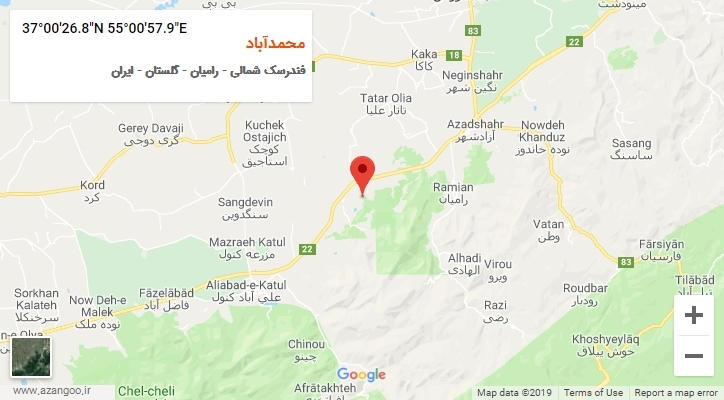 روستای محمدآباد بر روی نقشه