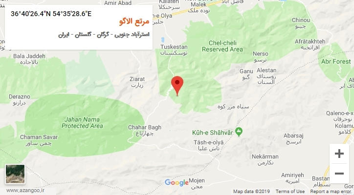 روستای مرتع الاگو بر روی نقشه