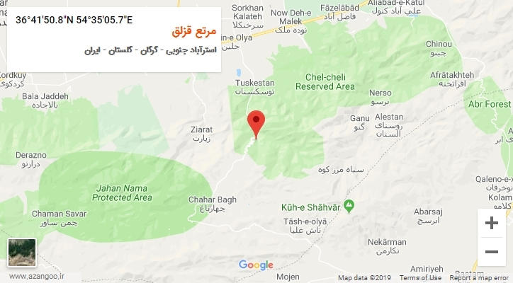 روستای مرتع قزلق بر روی نقشه
