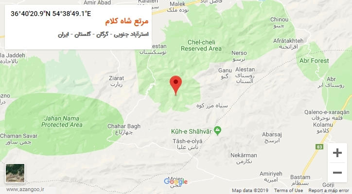 روستای مرتع شاه کلام بر روی نقشه