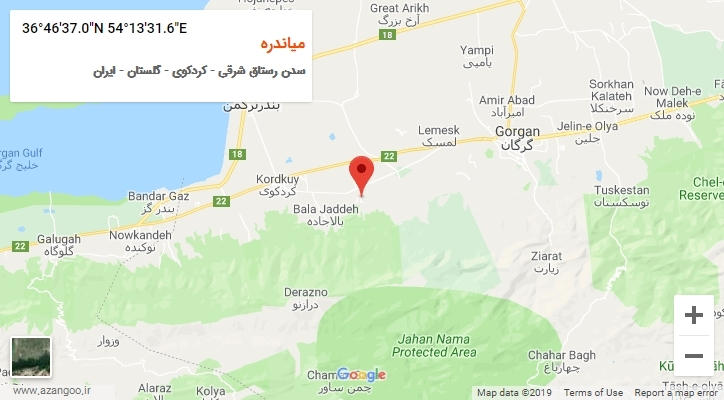 روستای میاندره بر روی نقشه