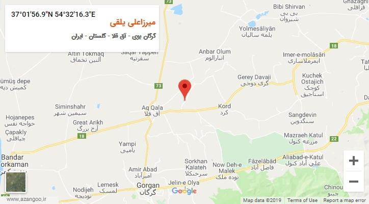 روستای میرزاعلی یلقی بر روی نقشه