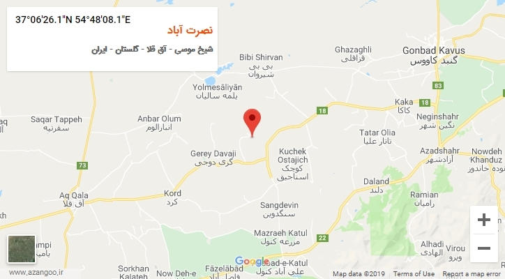 روستای نصرت آباد بر روی نقشه