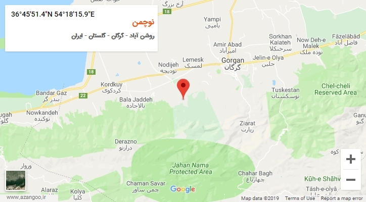 روستای نوچمن بر روی نقشه