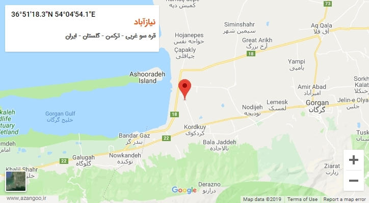 روستای نیازآباد بر روی نقشه