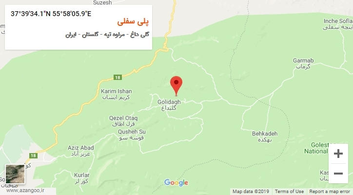 روستای پلی سفلی بر روی نقشه