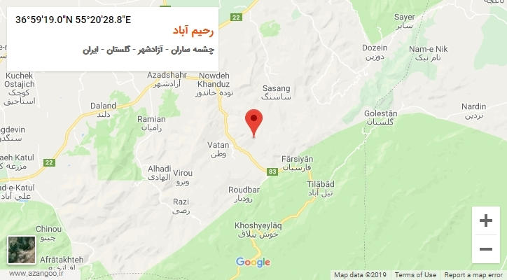 روستای رحیم آباد بر روی نقشه