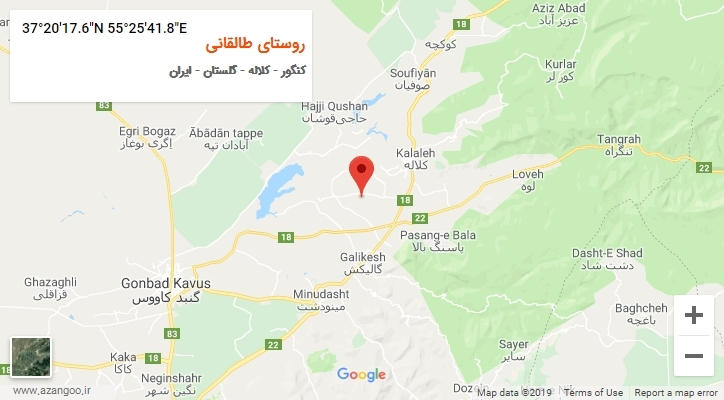 روستای روستای طالقانی بر روی نقشه