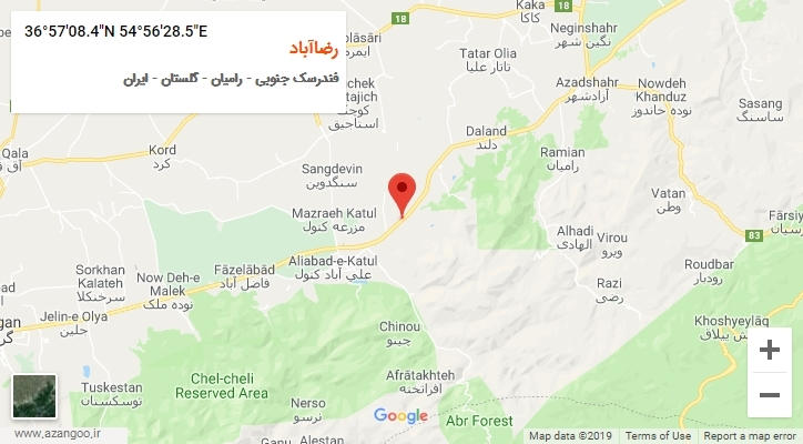 روستای رضاآباد بر روی نقشه