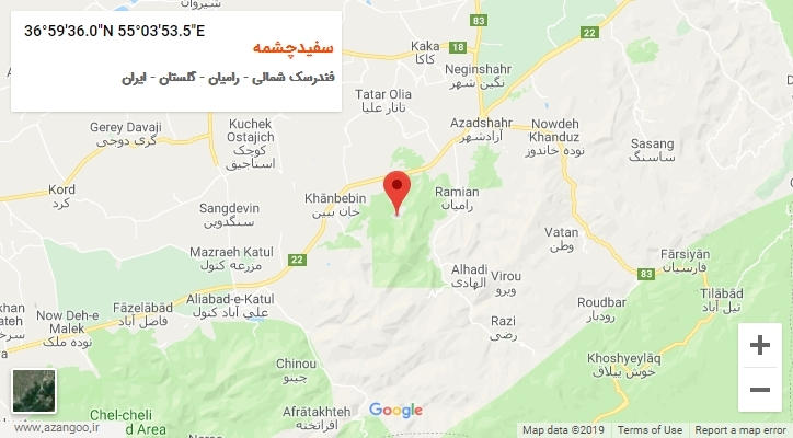 روستای سفیدچشمه بر روی نقشه