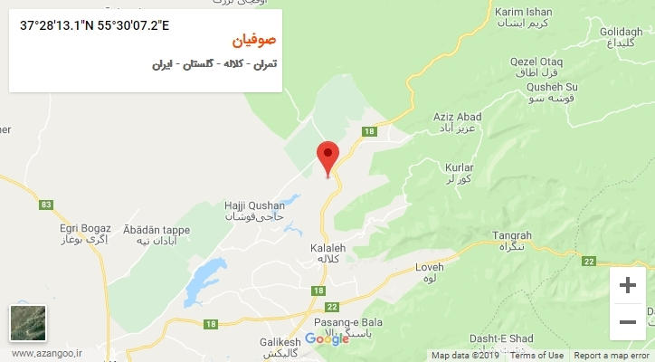 روستای صوفیان بر روی نقشه