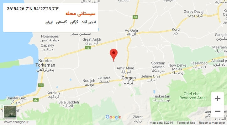 روستای سیستانی محله بر روی نقشه