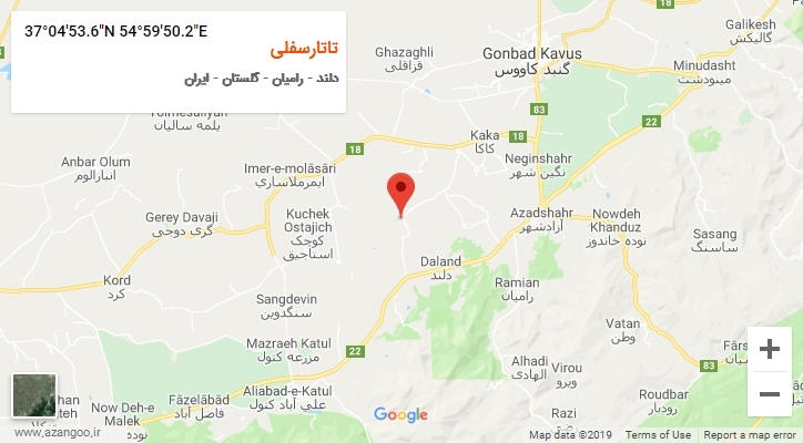روستای تاتارسفلی بر روی نقشه