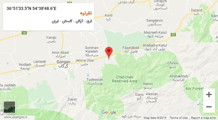 روستای تقرتپه بر روی نقشه