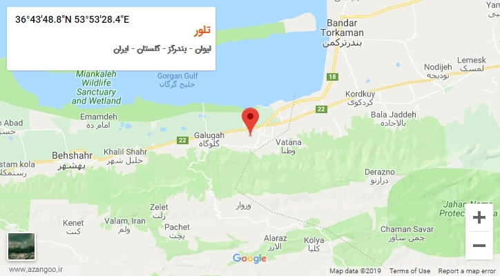 روستای تلور بر روی نقشه