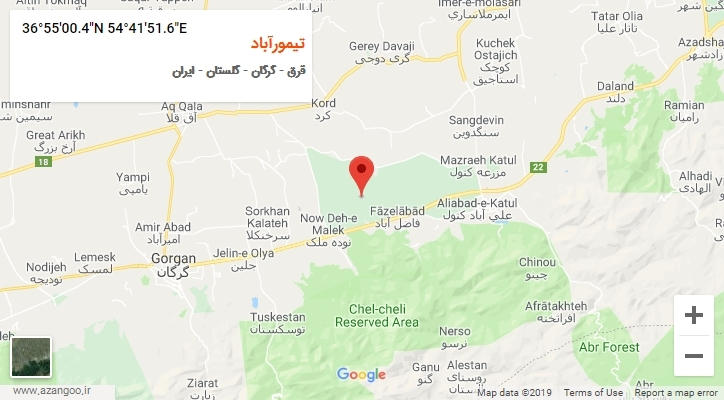 روستای تیمورآباد بر روی نقشه