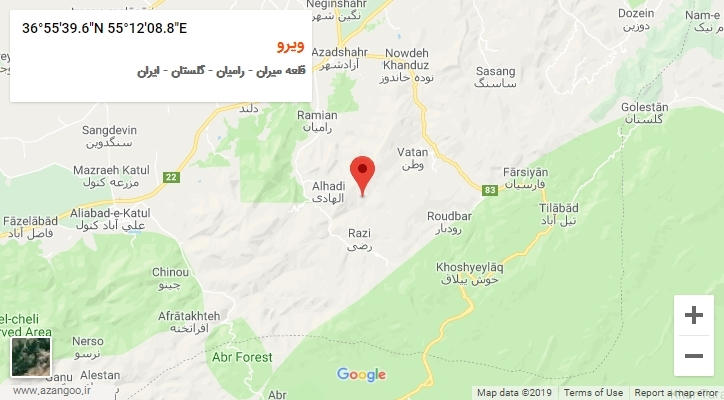 روستای ویرو بر روی نقشه