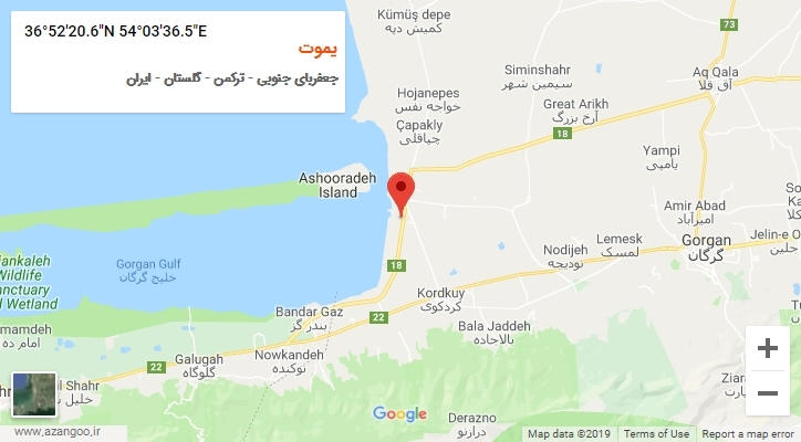 روستای یموت بر روی نقشه