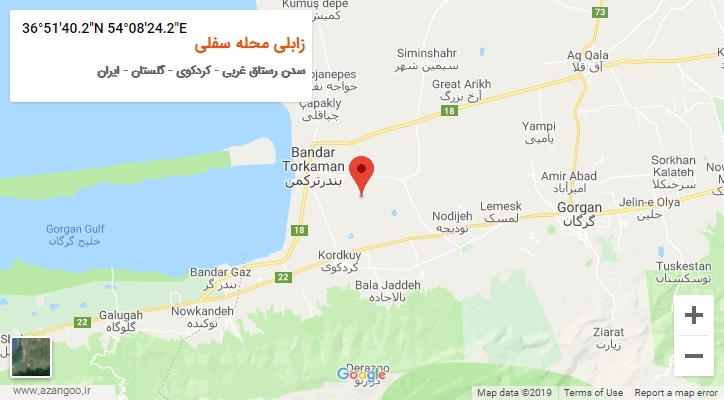 روستای زابلی محله سفلی بر روی نقشه