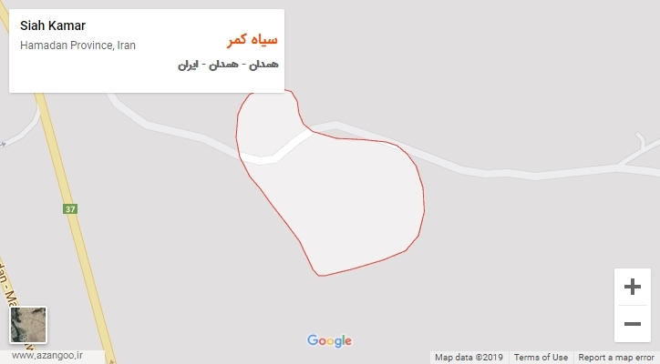 شهر سیاه کمر بر روی نقشه