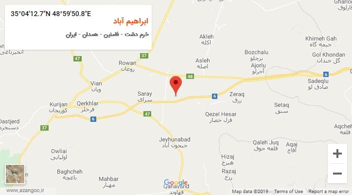 روستای ابراهیم آباد بر روی نقشه