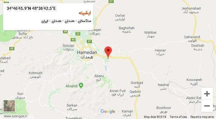 روستای ابشینه بر روی نقشه