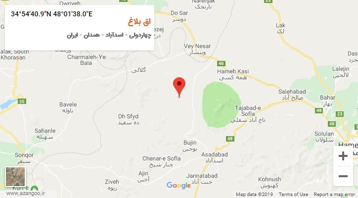 روستای اق بلاغ بر روی نقشه