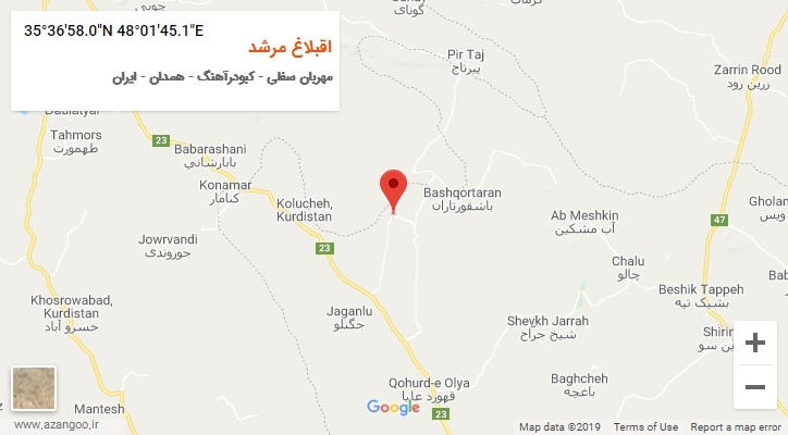 روستای اقبلاغ مرشد بر روی نقشه